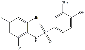 3-amino-N-(2,6-dibromo-4-methylphenyl)-4-hydroxybenzene-1-sulfonamide Struktur