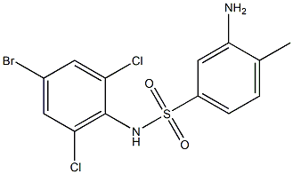 3-amino-N-(4-bromo-2,6-dichlorophenyl)-4-methylbenzene-1-sulfonamide Struktur