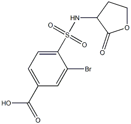 3-bromo-4-[(2-oxooxolan-3-yl)sulfamoyl]benzoic acid Struktur