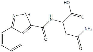 3-carbamoyl-2-(2H-indazol-3-ylformamido)propanoic acid Struktur