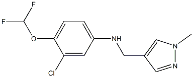 3-chloro-4-(difluoromethoxy)-N-[(1-methyl-1H-pyrazol-4-yl)methyl]aniline Struktur