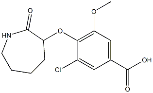 3-chloro-5-methoxy-4-[(2-oxoazepan-3-yl)oxy]benzoic acid Struktur