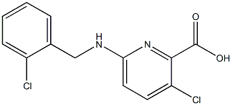 3-chloro-6-{[(2-chlorophenyl)methyl]amino}pyridine-2-carboxylic acid Struktur