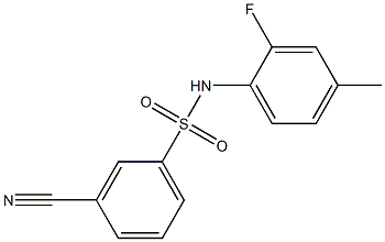 3-cyano-N-(2-fluoro-4-methylphenyl)benzene-1-sulfonamide Struktur