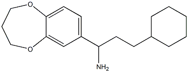 3-cyclohexyl-1-(3,4-dihydro-2H-1,5-benzodioxepin-7-yl)propan-1-amine Struktur