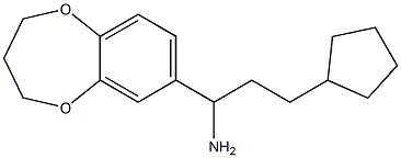 3-cyclopentyl-1-(3,4-dihydro-2H-1,5-benzodioxepin-7-yl)propan-1-amine Struktur