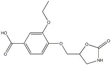 3-ethoxy-4-[(2-oxo-1,3-oxazolidin-5-yl)methoxy]benzoic acid Struktur