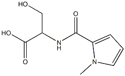 3-hydroxy-2-[(1-methyl-1H-pyrrol-2-yl)formamido]propanoic acid Struktur