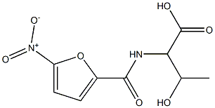 3-hydroxy-2-[(5-nitrofuran-2-yl)formamido]butanoic acid Struktur