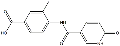 3-methyl-4-{[(6-oxo-1,6-dihydropyridin-3-yl)carbonyl]amino}benzoic acid Struktur