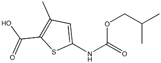 3-methyl-5-{[(2-methylpropoxy)carbonyl]amino}thiophene-2-carboxylic acid Struktur