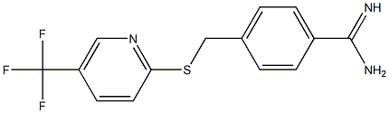 4-({[5-(trifluoromethyl)pyridin-2-yl]sulfanyl}methyl)benzene-1-carboximidamide Struktur