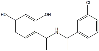 4-(1-{[1-(3-chlorophenyl)ethyl]amino}ethyl)benzene-1,3-diol Struktur