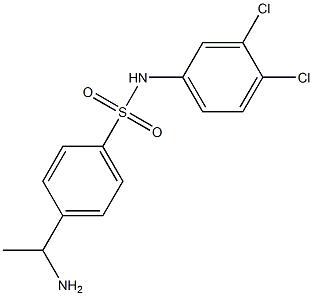 4-(1-aminoethyl)-N-(3,4-dichlorophenyl)benzene-1-sulfonamide Struktur