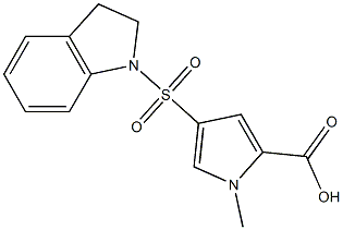 4-(2,3-dihydro-1H-indol-1-ylsulfonyl)-1-methyl-1H-pyrrole-2-carboxylic acid Struktur