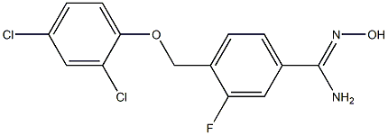 4-(2,4-dichlorophenoxymethyl)-3-fluoro-N'-hydroxybenzene-1-carboximidamide Struktur