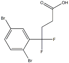 4-(2,5-dibromophenyl)-4,4-difluorobutanoic acid Struktur