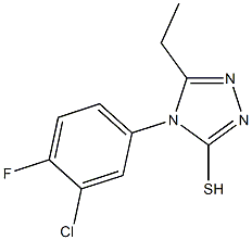 4-(3-chloro-4-fluorophenyl)-5-ethyl-4H-1,2,4-triazole-3-thiol Struktur