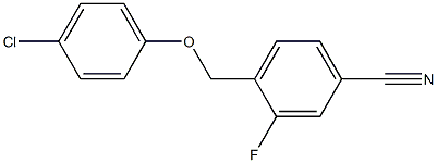 4-(4-chlorophenoxymethyl)-3-fluorobenzonitrile Struktur