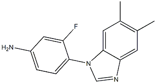 4-(5,6-dimethyl-1H-1,3-benzodiazol-1-yl)-3-fluoroaniline Struktur