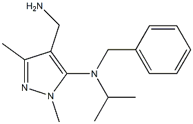 4-(aminomethyl)-N-benzyl-1,3-dimethyl-N-(propan-2-yl)-1H-pyrazol-5-amine Struktur