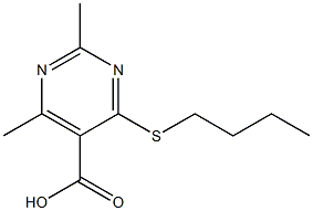 4-(butylthio)-2,6-dimethylpyrimidine-5-carboxylic acid Struktur