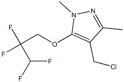 4-(chloromethyl)-1,3-dimethyl-5-(2,2,3,3-tetrafluoropropoxy)-1H-pyrazole Struktur