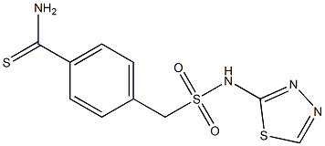 4-[(1,3,4-thiadiazol-2-ylsulfamoyl)methyl]benzene-1-carbothioamide Struktur