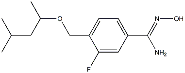 4-[(1,3-dimethylbutoxy)methyl]-3-fluoro-N'-hydroxybenzenecarboximidamide Struktur