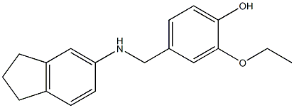 4-[(2,3-dihydro-1H-inden-5-ylamino)methyl]-2-ethoxyphenol Struktur