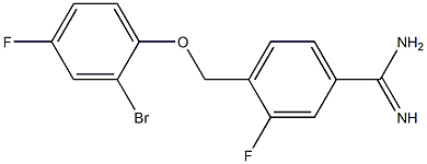 4-[(2-bromo-4-fluorophenoxy)methyl]-3-fluorobenzenecarboximidamide Struktur