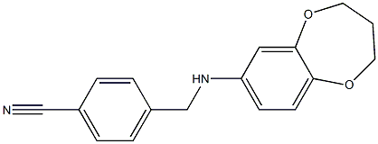 4-[(3,4-dihydro-2H-1,5-benzodioxepin-7-ylamino)methyl]benzonitrile Struktur