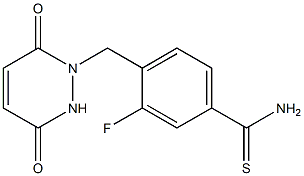 4-[(3,6-dioxo-3,6-dihydropyridazin-1(2H)-yl)methyl]-3-fluorobenzenecarbothioamide Struktur