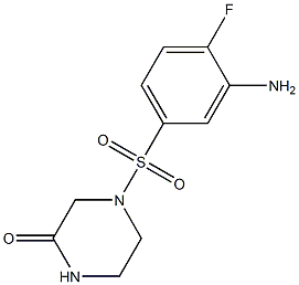 4-[(3-amino-4-fluorobenzene)sulfonyl]piperazin-2-one Struktur