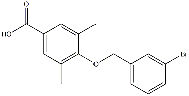 4-[(3-bromophenyl)methoxy]-3,5-dimethylbenzoic acid Struktur