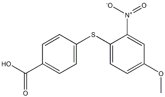 4-[(4-methoxy-2-nitrophenyl)sulfanyl]benzoic acid Struktur