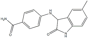 4-[(5-methyl-2-oxo-2,3-dihydro-1H-indol-3-yl)amino]benzamide Struktur