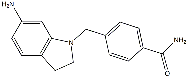 4-[(6-amino-2,3-dihydro-1H-indol-1-yl)methyl]benzamide Struktur