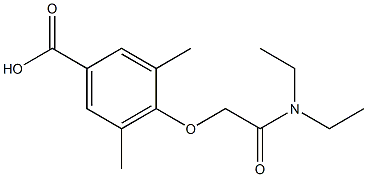 4-[(diethylcarbamoyl)methoxy]-3,5-dimethylbenzoic acid Struktur