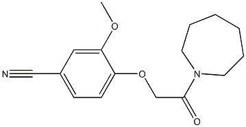 4-[2-(azepan-1-yl)-2-oxoethoxy]-3-methoxybenzonitrile Struktur