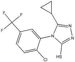 4-[2-chloro-5-(trifluoromethyl)phenyl]-5-cyclopropyl-4H-1,2,4-triazole-3-thiol Struktur