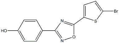 4-[5-(5-bromothiophen-2-yl)-1,2,4-oxadiazol-3-yl]phenol Struktur