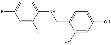 4-{[(2,4-difluorophenyl)amino]methyl}benzene-1,3-diol Struktur