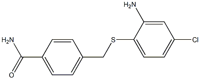 4-{[(2-amino-4-chlorophenyl)sulfanyl]methyl}benzamide Struktur