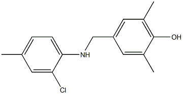 4-{[(2-chloro-4-methylphenyl)amino]methyl}-2,6-dimethylphenol Struktur