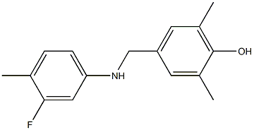 4-{[(3-fluoro-4-methylphenyl)amino]methyl}-2,6-dimethylphenol Struktur