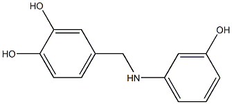 4-{[(3-hydroxyphenyl)amino]methyl}benzene-1,2-diol Struktur