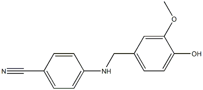 4-{[(4-hydroxy-3-methoxyphenyl)methyl]amino}benzonitrile Struktur