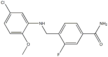 4-{[(5-chloro-2-methoxyphenyl)amino]methyl}-3-fluorobenzamide Struktur