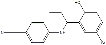 4-{[1-(5-bromo-2-hydroxyphenyl)propyl]amino}benzonitrile Struktur